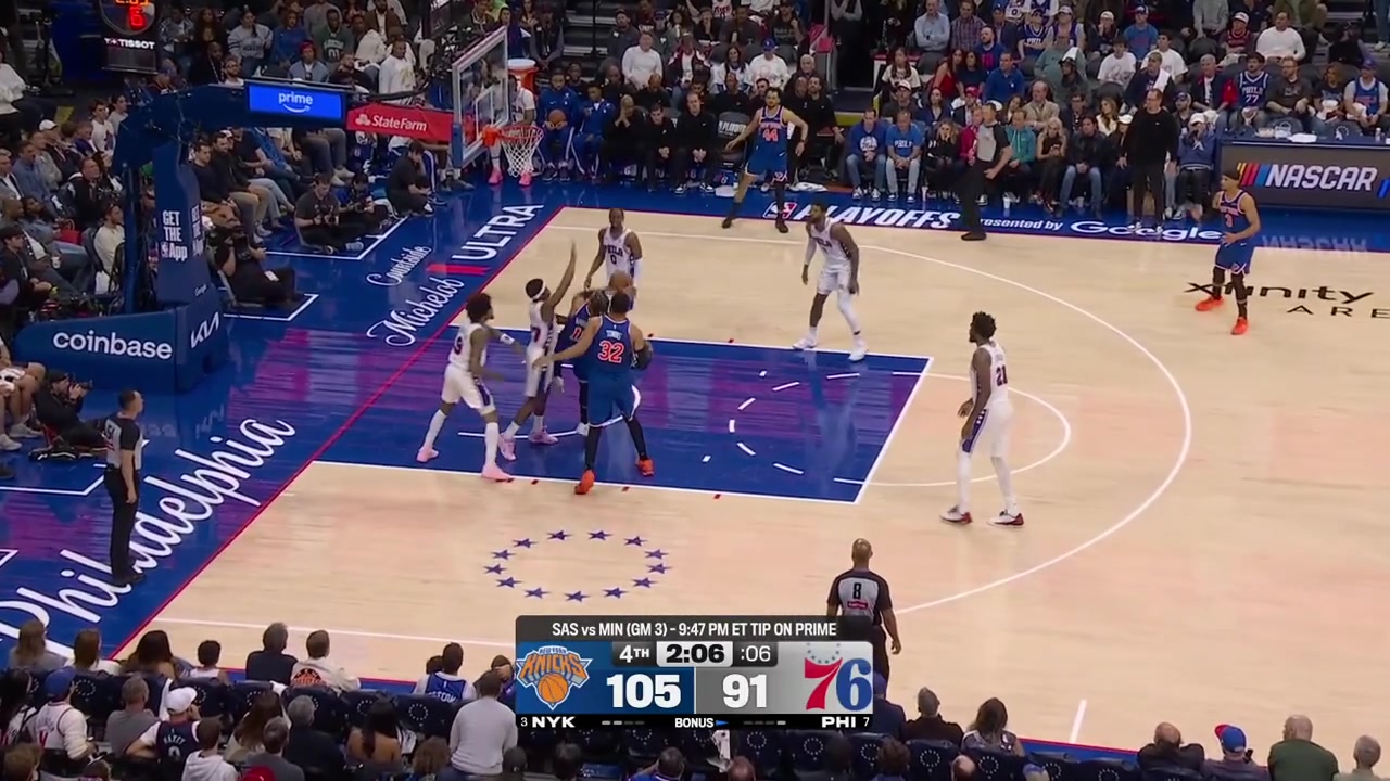 The 76ers empty their bench as the Knicks fans are celebratingThe Knicks will go up 3-0 in the series