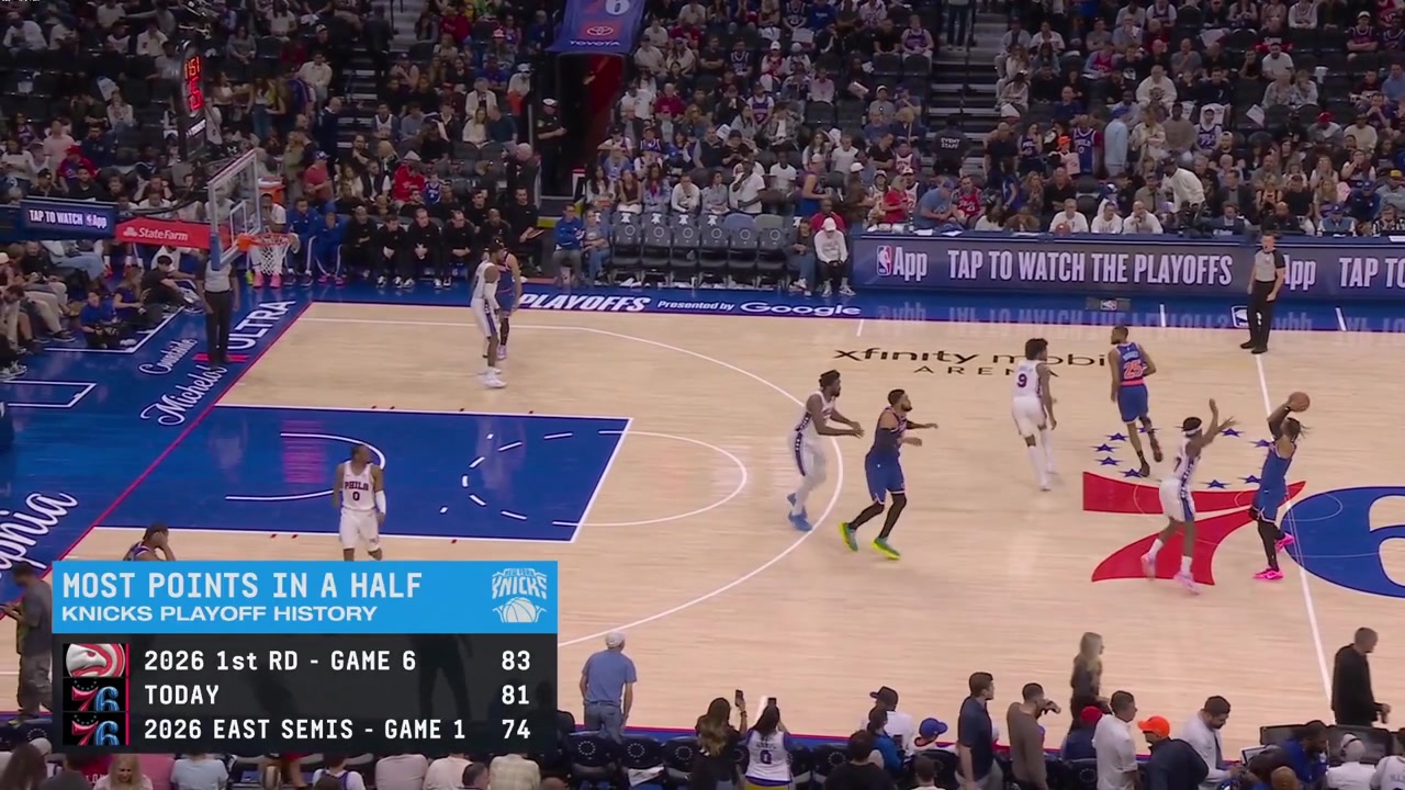 Karl-Anthony Towns finds MIkal Bridges for the driving layup to start the 2nd half and disgruntled Nick Nurse sinks into his chair with a replay