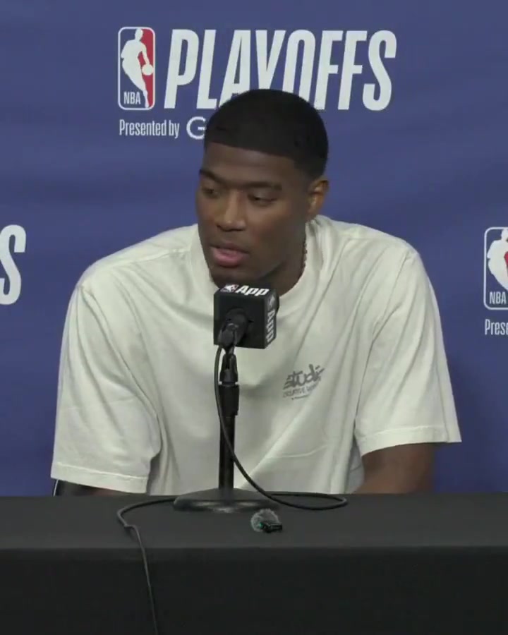 Rui Hachimura cleared out when LeBron James came into the media room