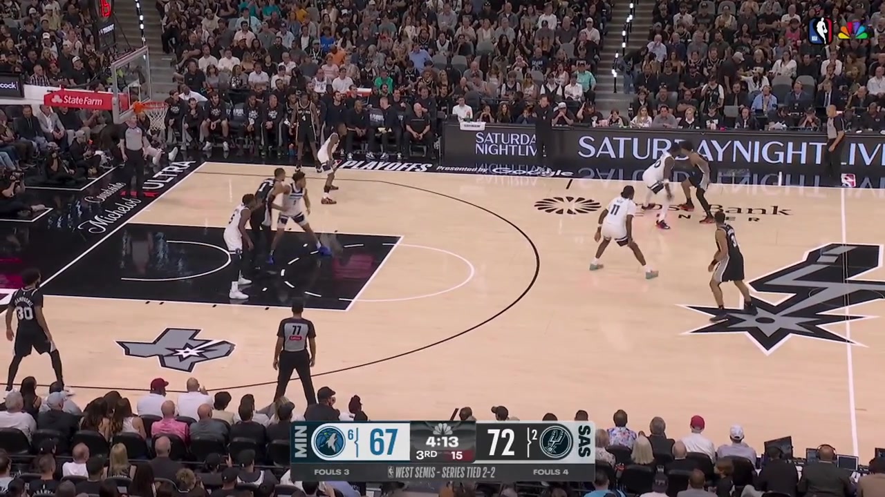 Victor Wembanyama tips in the And-1 to give him 24 points after converting the free throw with replays