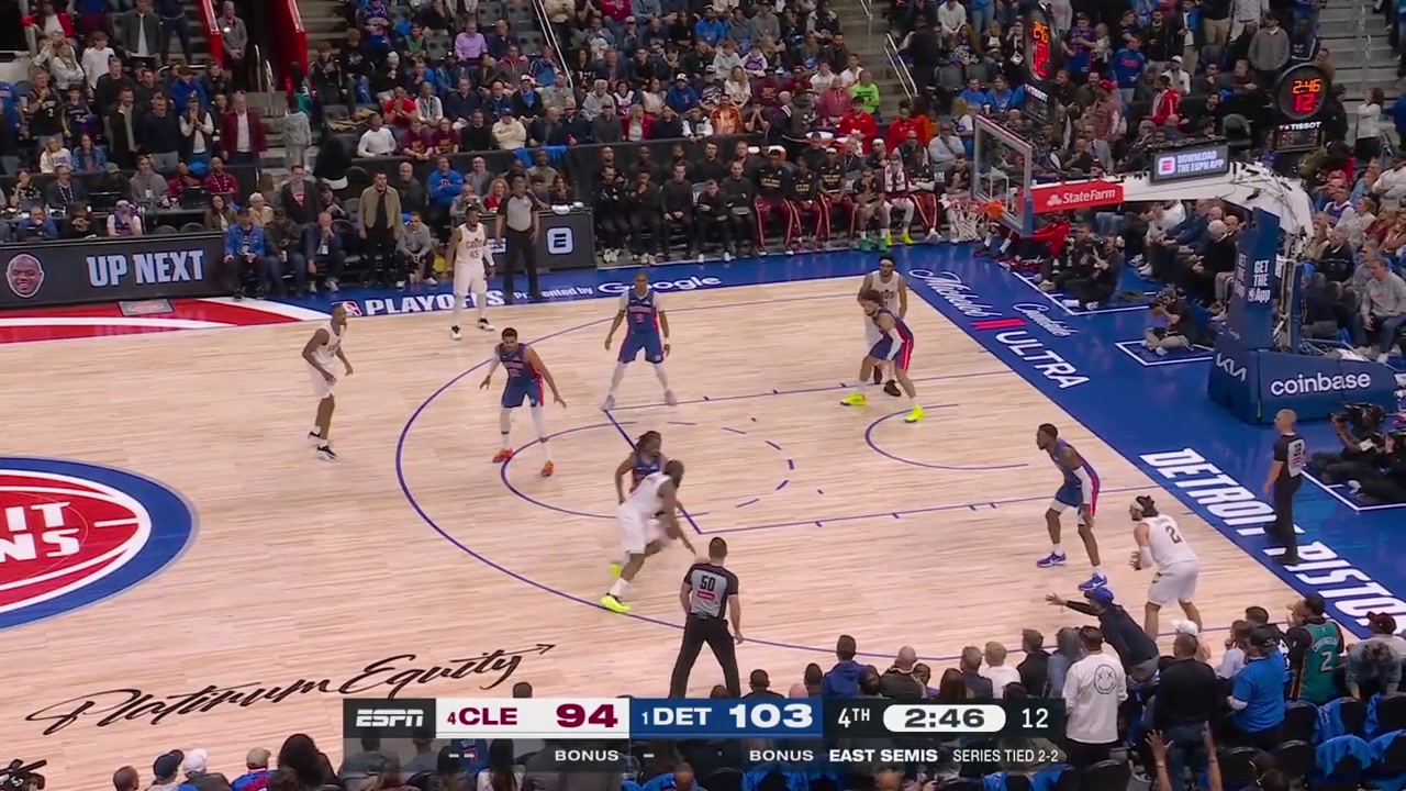Donovan Mitchell scores the layup finds Evan Mobley for a dunk then Mobley hits a 3-pointer and scores two free throws to tie the game with 452 seconds remaining in regulation