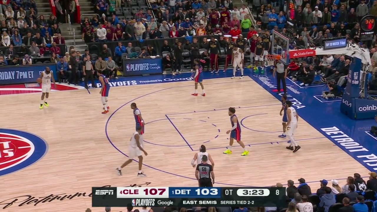 Lowlight Harden attempts to draw a foul on the 3-pointer no-call stands after review
