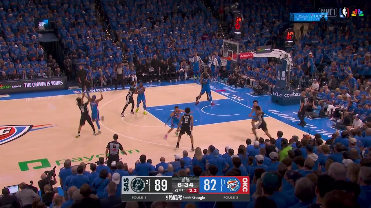 The Thunder fans start chanting ref you suck with 630 minutes remaining in the 4th quarter of Game 1