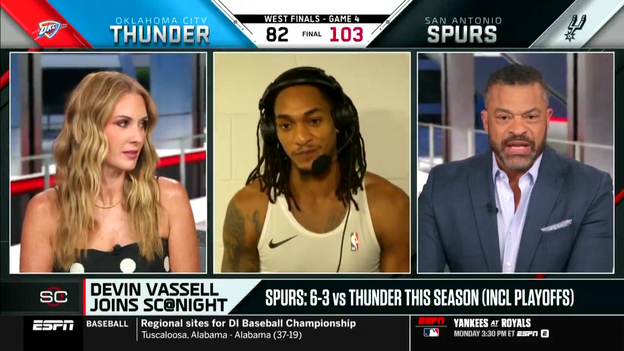 Devin Vassell on the Oklahoma City Thunder I think they're super physical they get away with a lot we try to use that against them too We're trying to be ultra physical