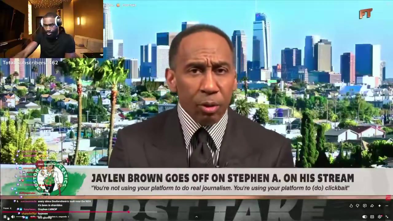 Jaylen Brown reacts to Stephen A threatening him on First Take Come on Stephen A what you El Chapo You running the media cartel my boy