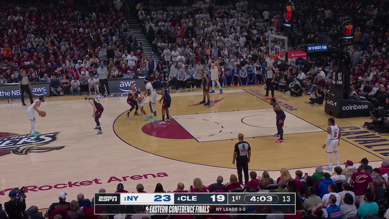 Mikal Bridges lobs it to Mitchell Robinson for the dunk with replays