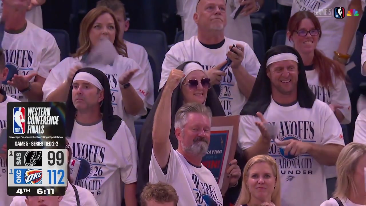 More Thunder fans dressed up as nuns last night with Praying for a win sign