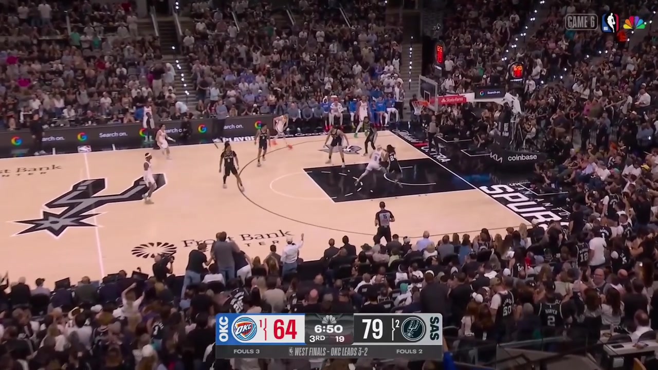 Devin Vassell is called for the foul after a clean block on Alex Caruso and the Spurs successfully challenge the call with replays