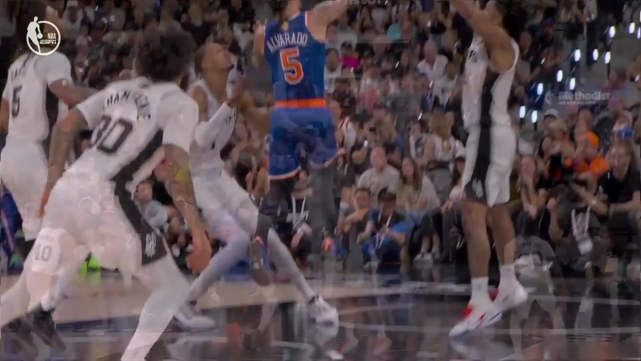 KAT gets past Wemby for the dunk