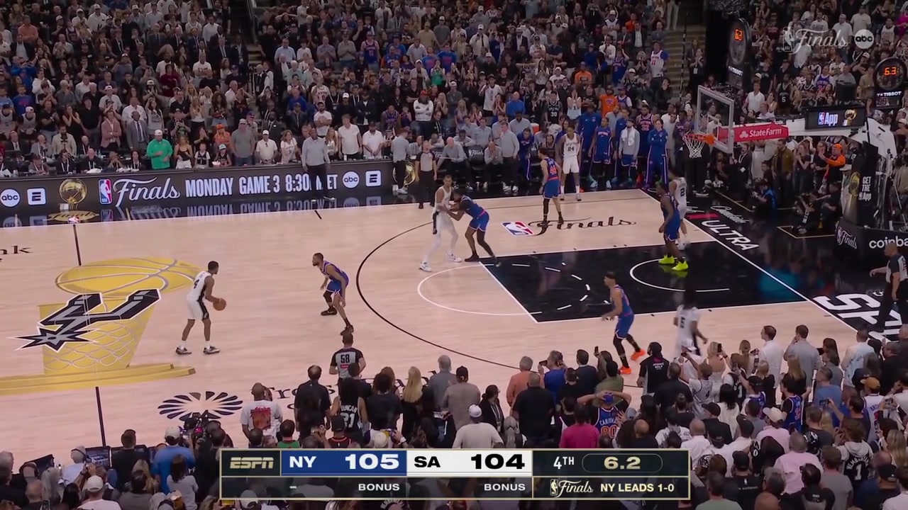 Victor Wembanyama misses the potential game winner and the Knicks take game 2 and go up 2-0 in the series vs the San Antonio Spurs in the 2026 NBA Finals