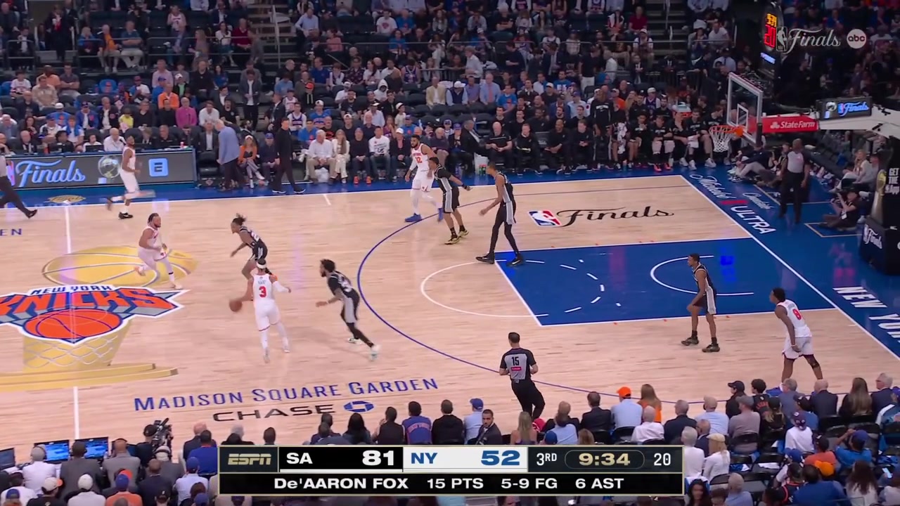 Karl-Anthony Towns receives elbow to the chin from Victor Wembanyama who receives a flagrant-1 upon review with replays