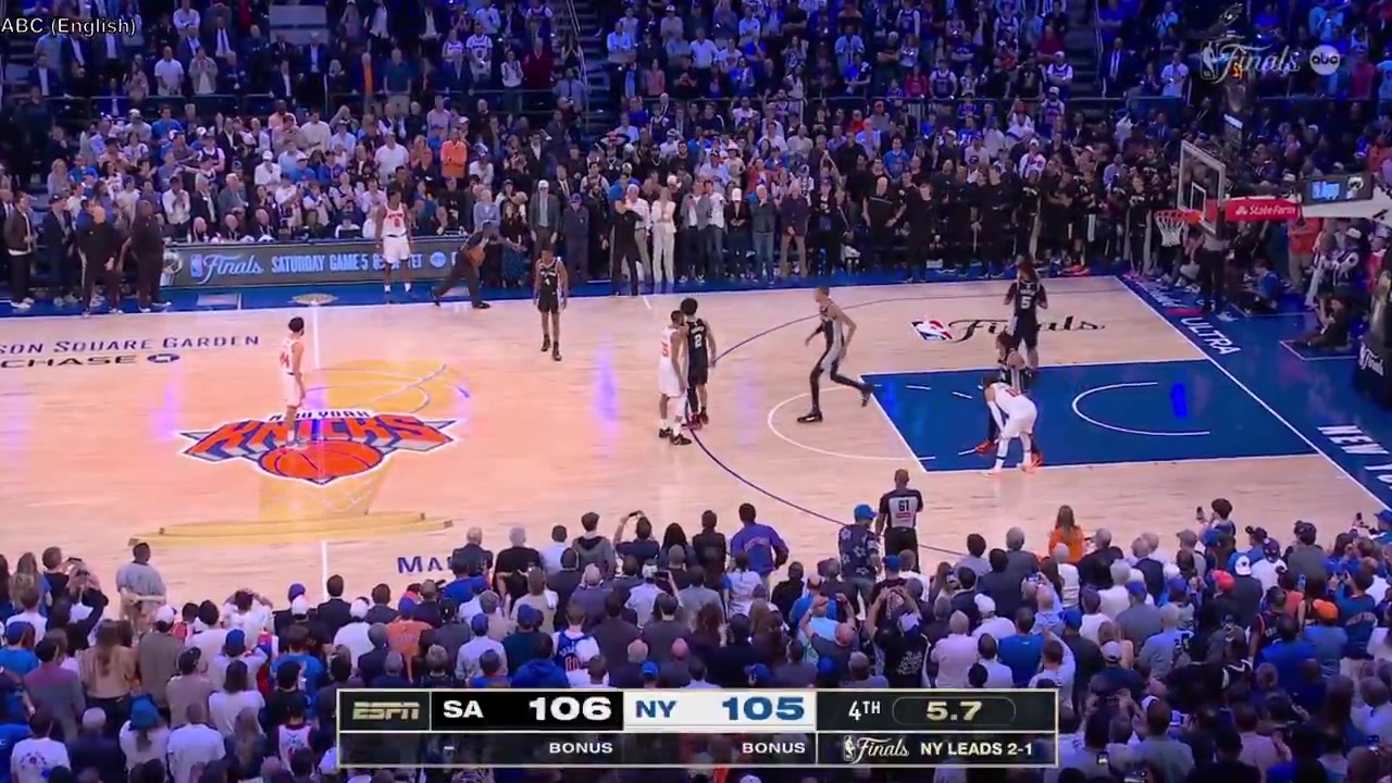 OG Anunoby game-winner tip-in and Stephon Castle missing the potential game-winner at the end of Game 4- New York Knicks vs San Antonio Spurs - 2026 NBA Finals - multi-broadcast version - EN1EN2EN3ES1ES2ES3PT