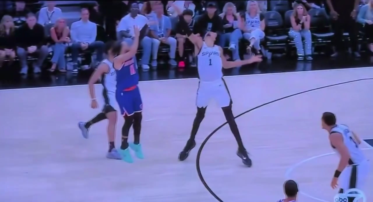 Better Angle Of Brunson and Wemby Landing Still Missed Call