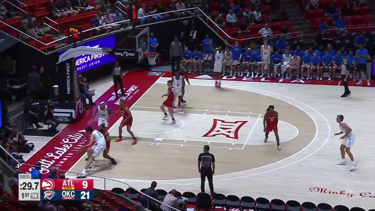 Aday Mara with the jumper off the fake with a replay