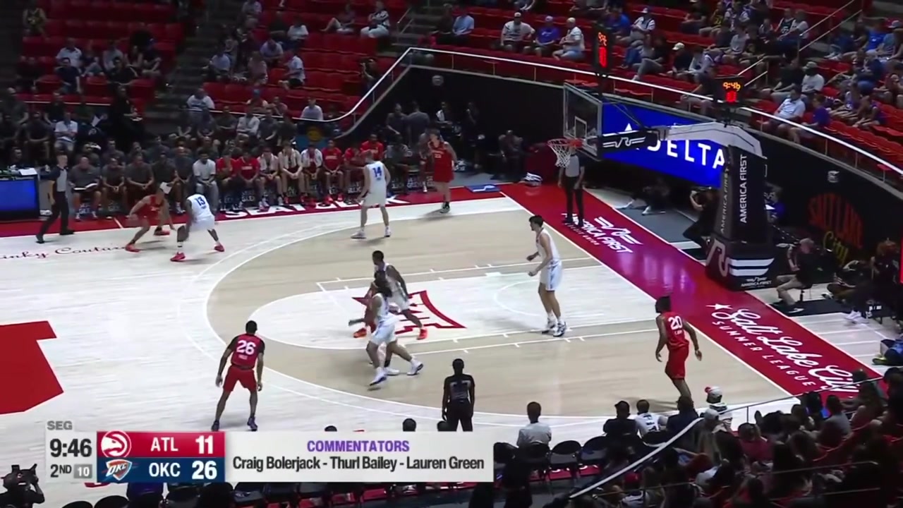 Otega Oweh steals the ball and finds Bryce Thompson for the layup and Kingston Flemings hits the jumper for his first points of the game