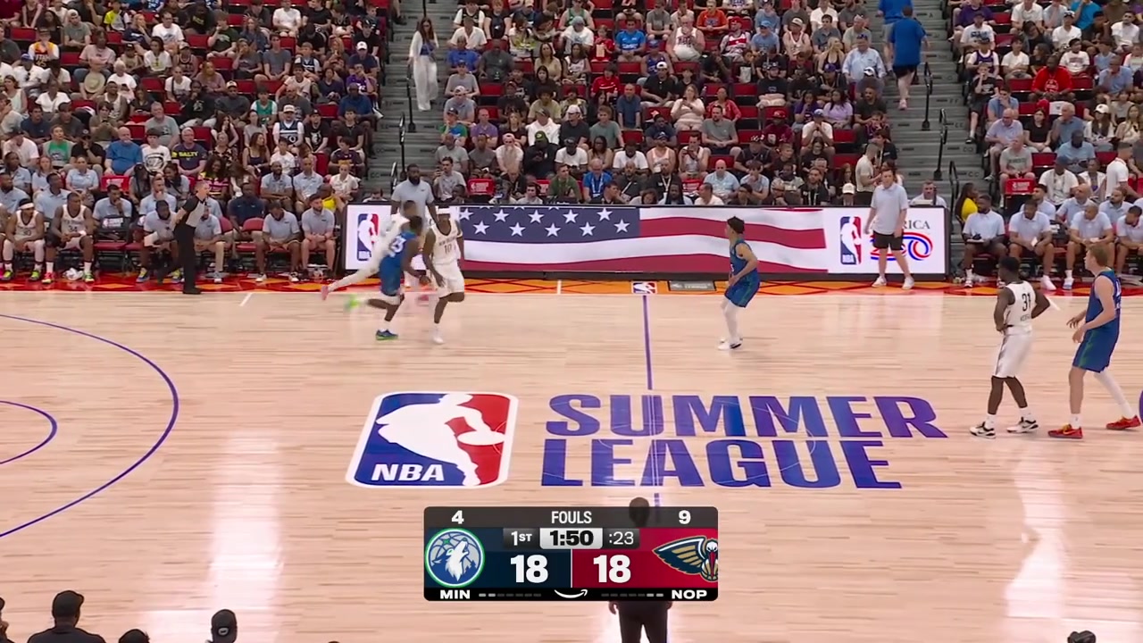 Kobe Bufkin with back to back And-1 3-pointers from nearly the same spot with replaysIncluding one on the rookie Trey Kaufman-Renn