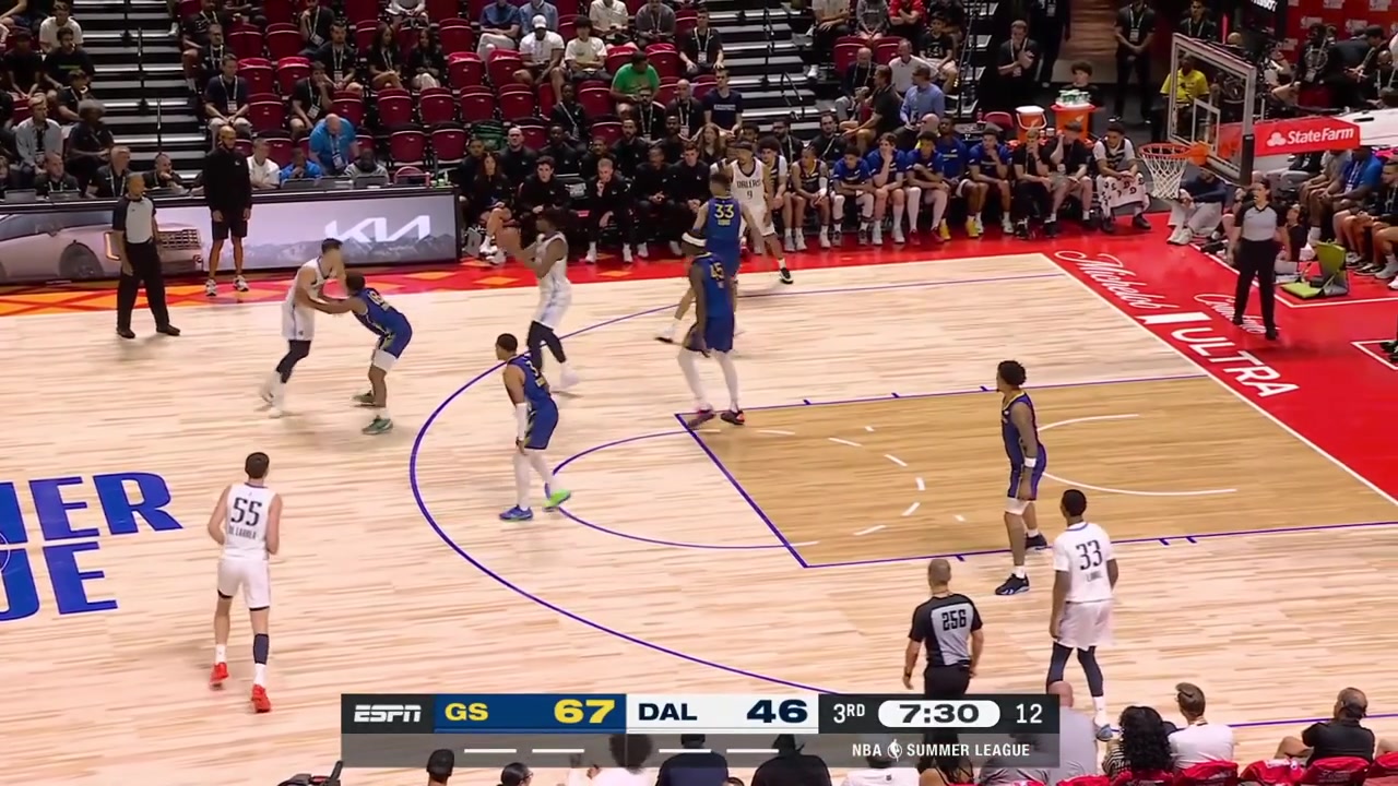 Tobi Lawal sneaks it and soars for the impressive putback dunk with replays