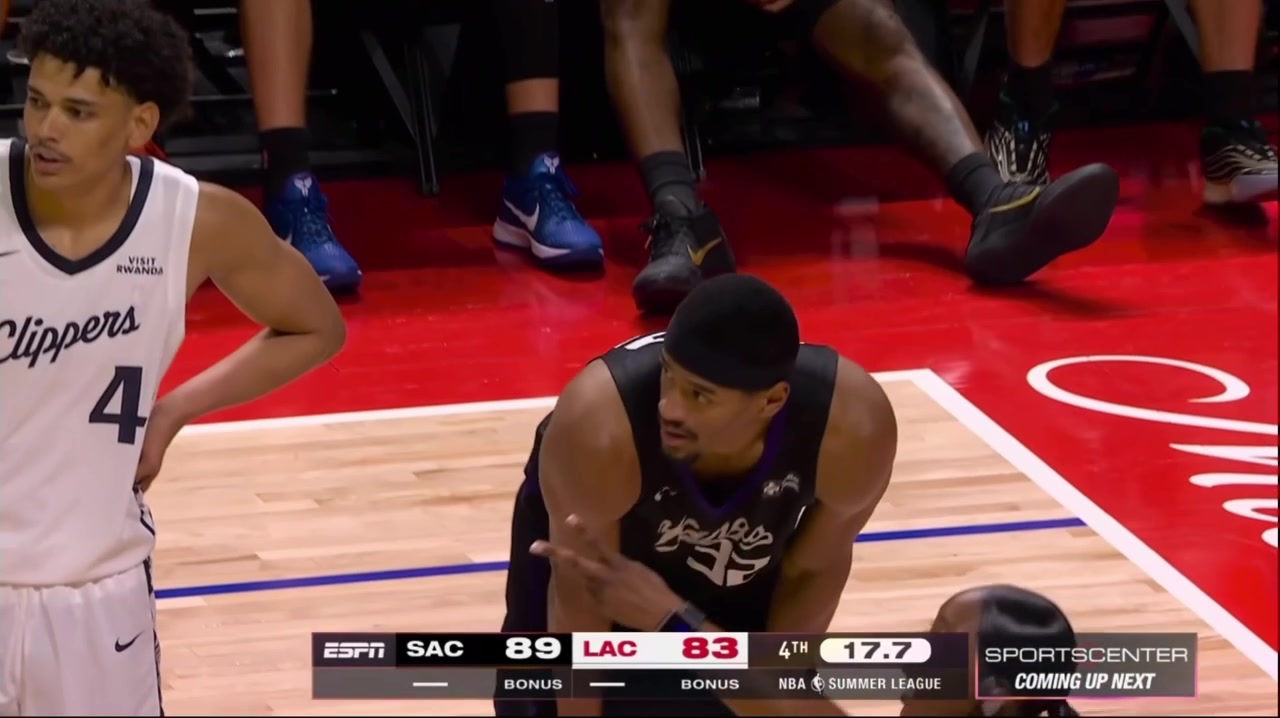 Doris Burke praising Emanuel Sharpe at the end of the Game