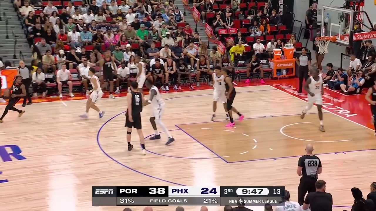 Yang Hansen with back to back drives ball fakes and beautiful finishes early in the 2nd half