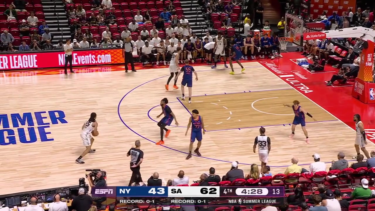 Igor Milii Jr goes around Tyler Nickel and soars for the powerful dunk over Will Johnston with replays