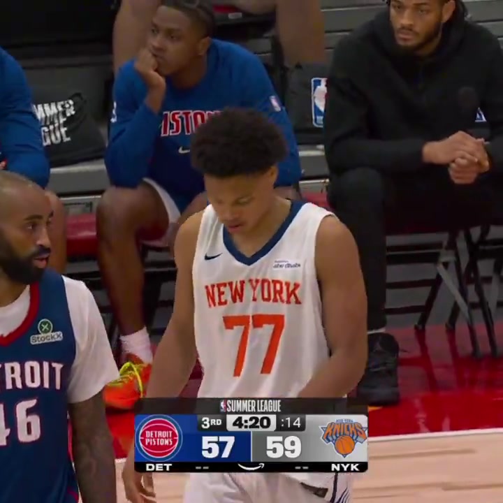 Knicks rookie Jack Kayil vs the Pistons 19 points 4 assists 3 steals 6-13 FG 3-7 3PT
