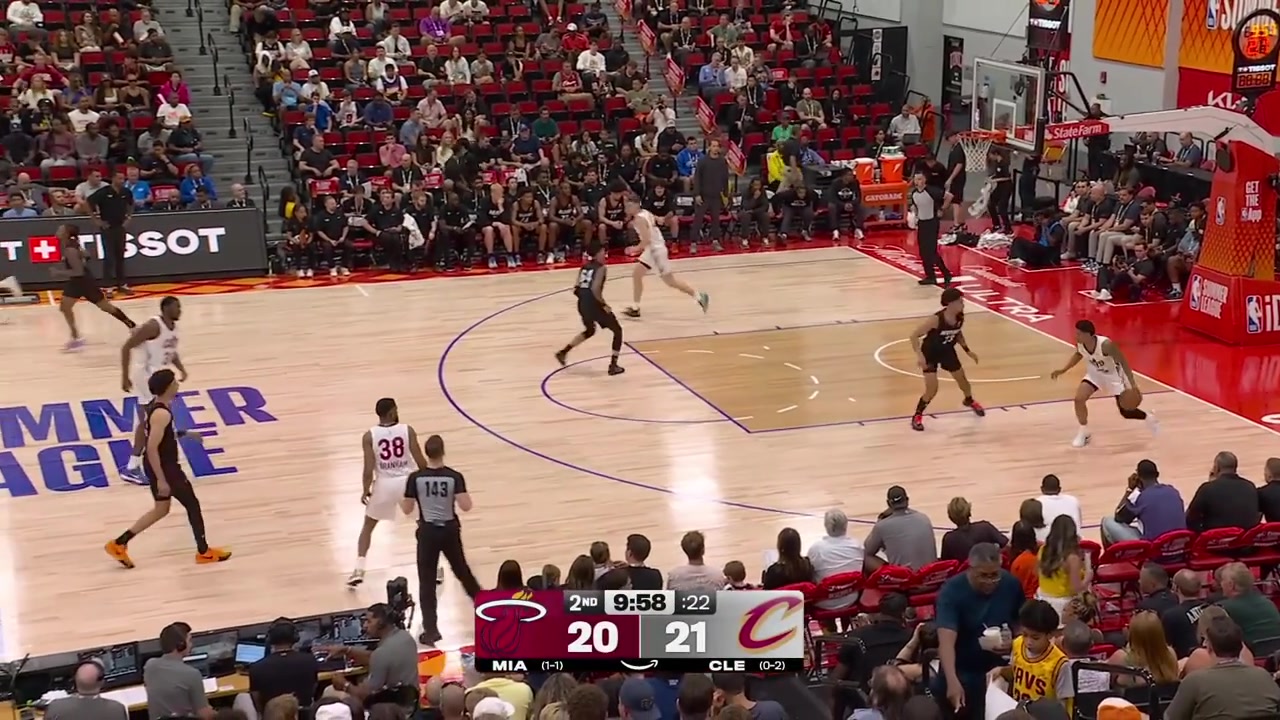 Meleek Thomas with the pullup 3 in the defender's face to give him 16 points Kendall Brown intercepts his long pass and scores the layup on him Xaivian Lee lobs it to Ernest Udeh Jr for the alley-oop dunk and J'Vonne Hadley with a nice finishUdonis Haslem interview during it