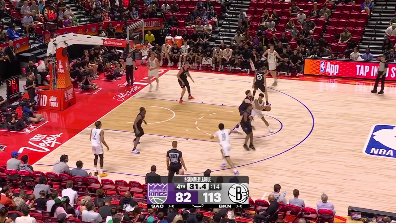 Dion Brown with a tremendous block on the alley-oop attempt rejecting BJ Edwards stopping a 2 on 1 fastbreak on his own with replays