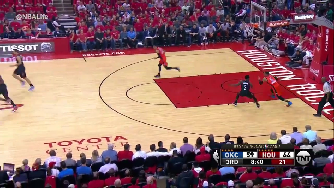 Patrick Beverley Gets Destroyed By Steven Adams' Screen