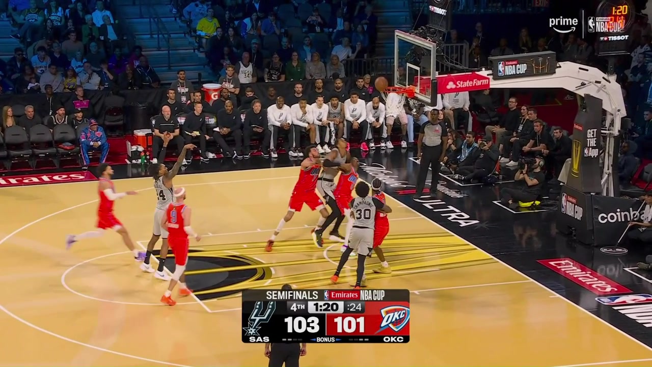 Victor Wembanyama fouled HARD by Shai