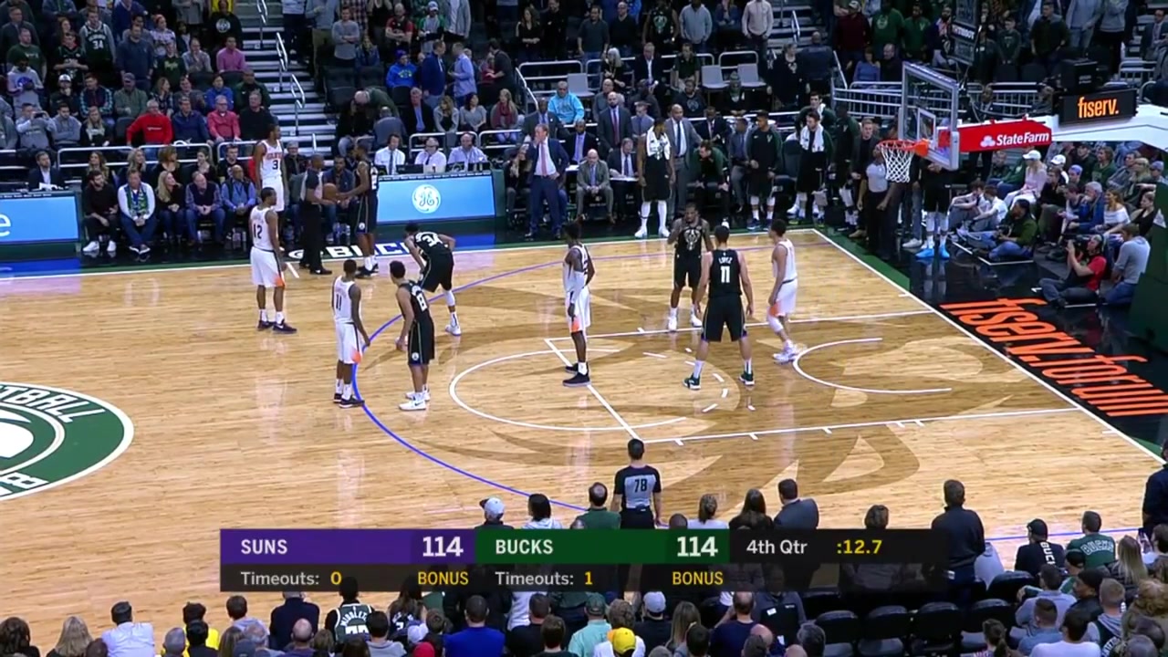 38-year-old Jamal Crawford hits the game-winner jumper over Malcolm Brogdon to beat the Bucks with replaysSuns and Bucks commentary 11232018