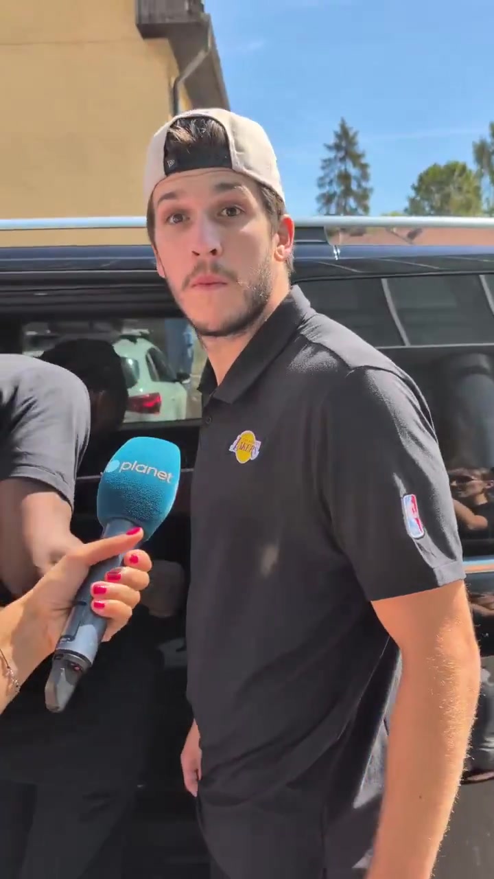 Ekipa Austin Reaves after visiting kids with the Lakers at a hospital in Ljubljana Reporter Hey Austin what did the kids say AR They love Luka Reporter Do they love you AR They love Luka more as they should Luka is a hero