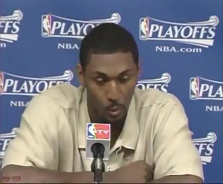 A guy offered me some beer I was gonna take a sip but there were too many cameras Ron Artest talks about the other time he ended up in the stands and Yao Ming breaks down laughing