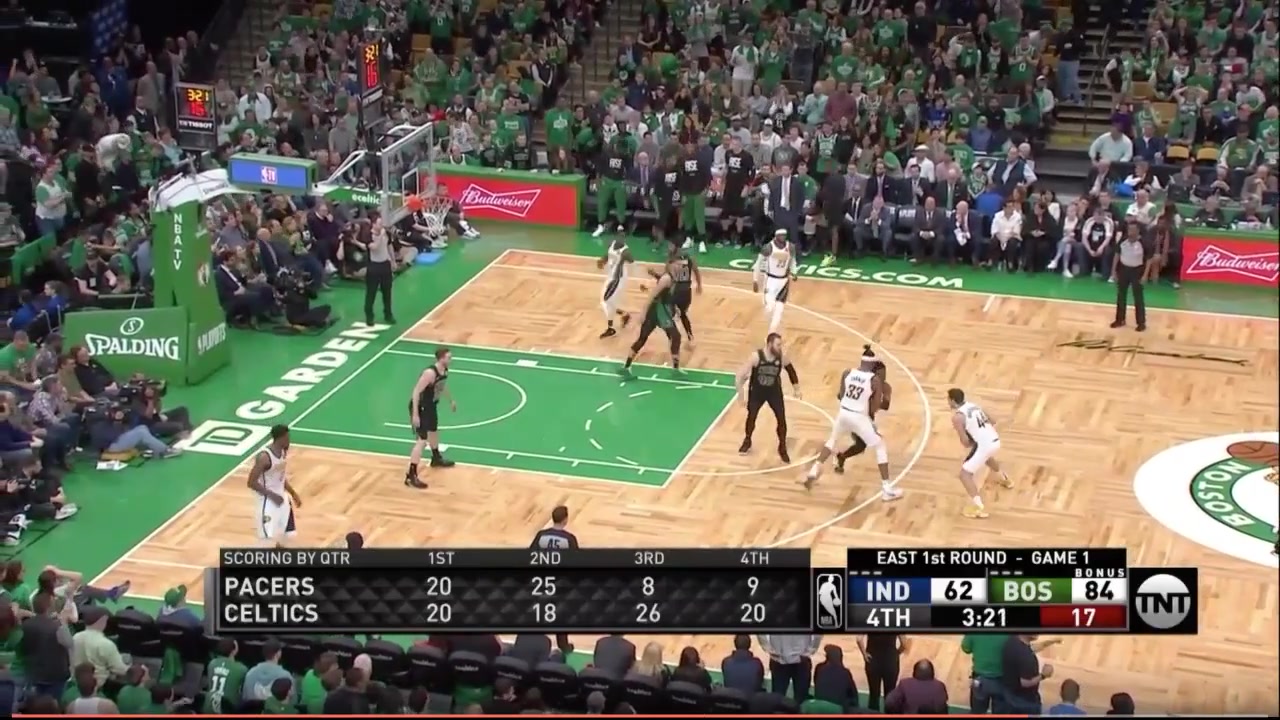 Jaylen Brown shoves Bogan into Tatum