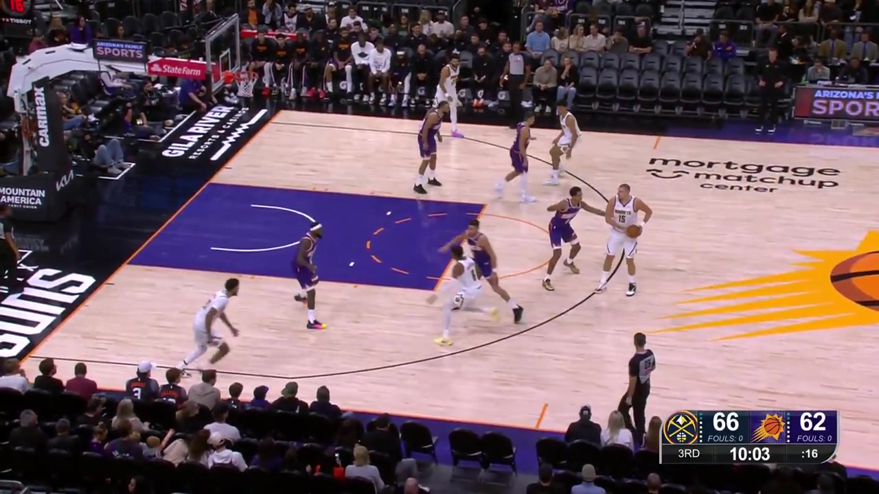 Cam Johnson knocks down a three-pointer on the move