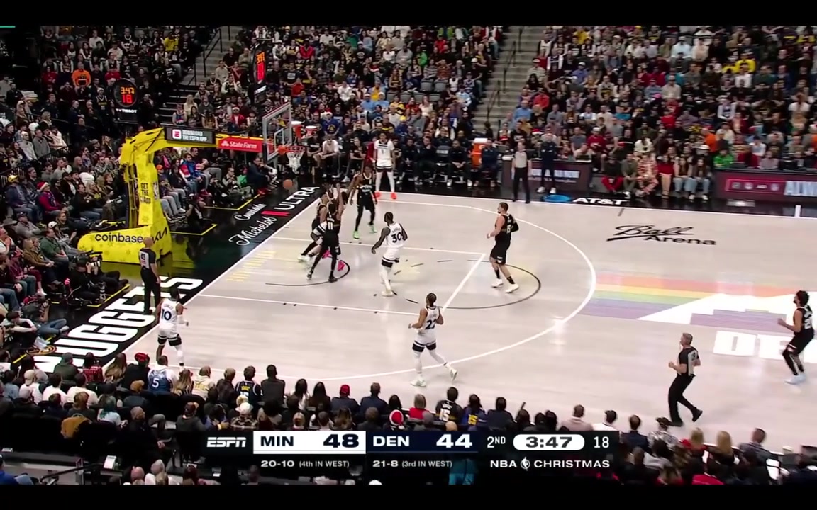 Anthony Edwards upset over the lack of a foul call there does appear to be contact initially by the opposing players on the strip