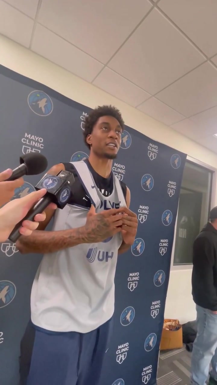Jaden McDaniels on guarding Jokic in overtime Jokic I mean I couldnt really do nothing that Rudy couldnt do so I mean I dont know I cant guard him I was just the last man that was tall enough to be honest there is no answer for him I aint gonna lie
