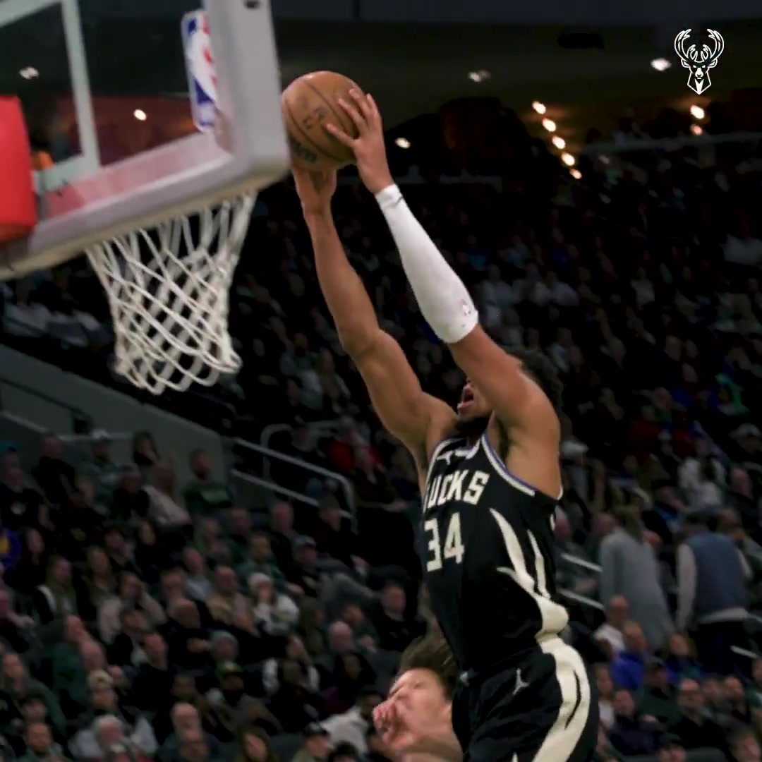 Giannia goes down the lane for the dunk