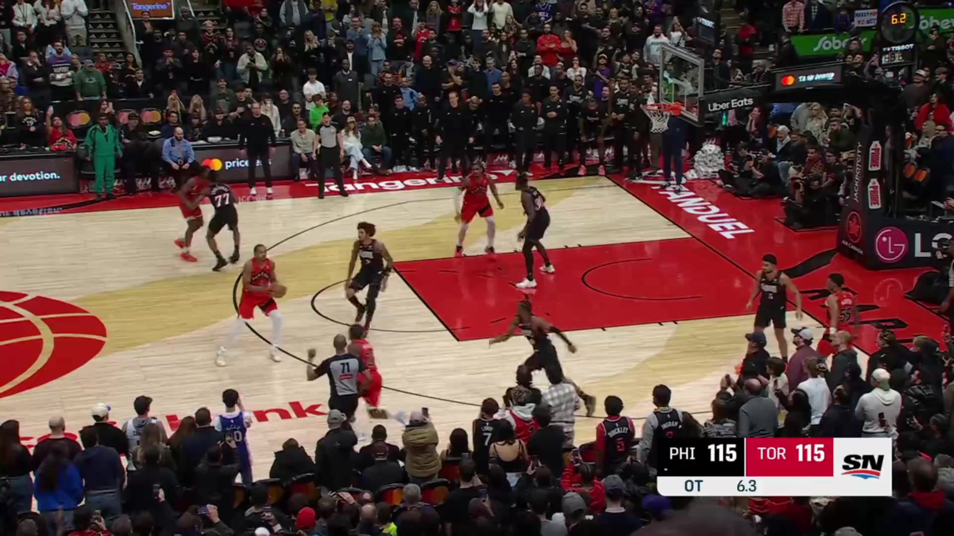 Scottie Barnes gets fouled Hits 1 misses the second one on purpose Game Over Toronto Wins
