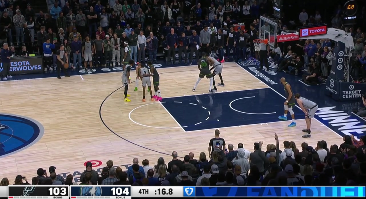 Spurs fail to convert the final possession as Minnesota comes back from 19 down to steal the win