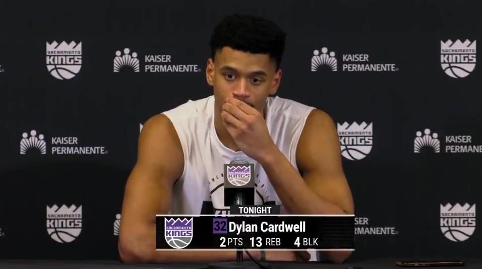 Dylan Cardwell In college I averaged 5 points per game I rebounded the ball five times per game I averaged like 16 blocks per game No one thought I was an NBA player I'm not supposed to be here I'm living my childhood dream This is a dream come true for me