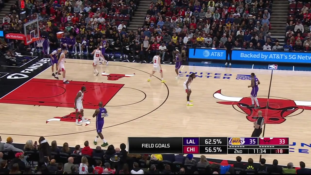 LeBron James with a personal 7-0 run to start the 2nd quarter Including a block by Rui Hachimura