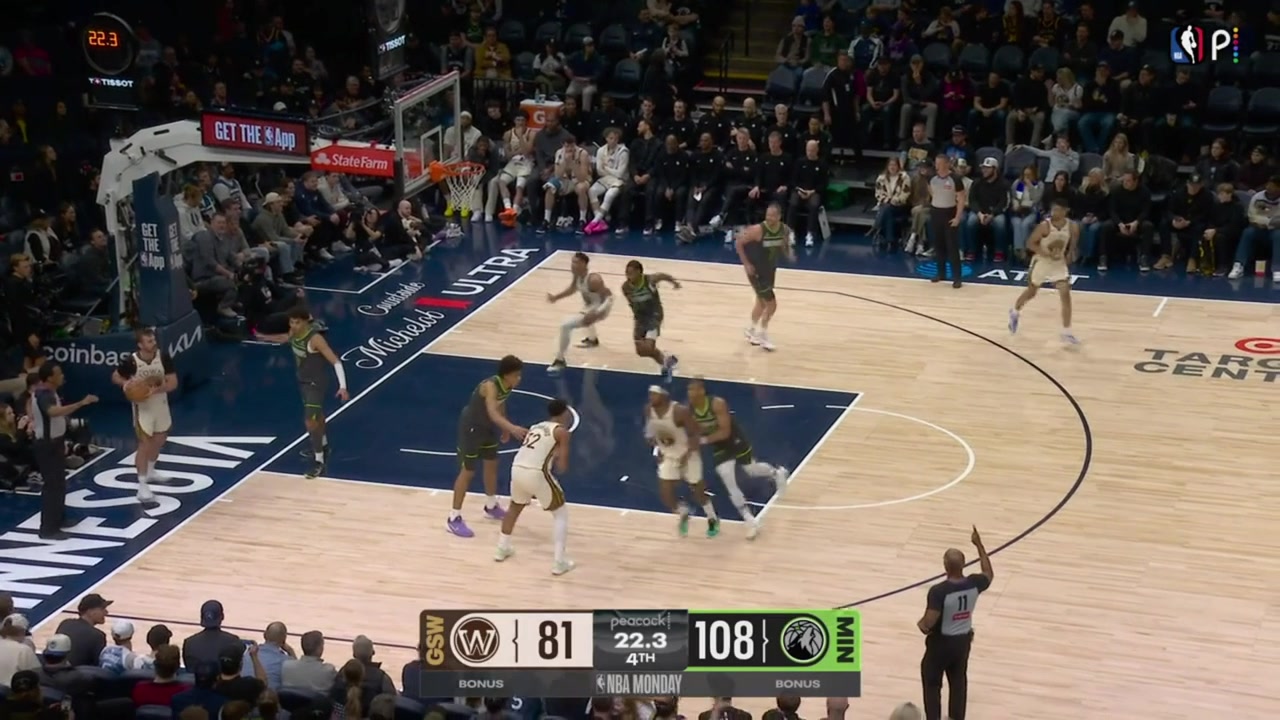 Malevy Leons with the behind the ball dribble on Joe Ingles and the finishThe broadcast crew joke about Joe Ingles giving away easy buckets