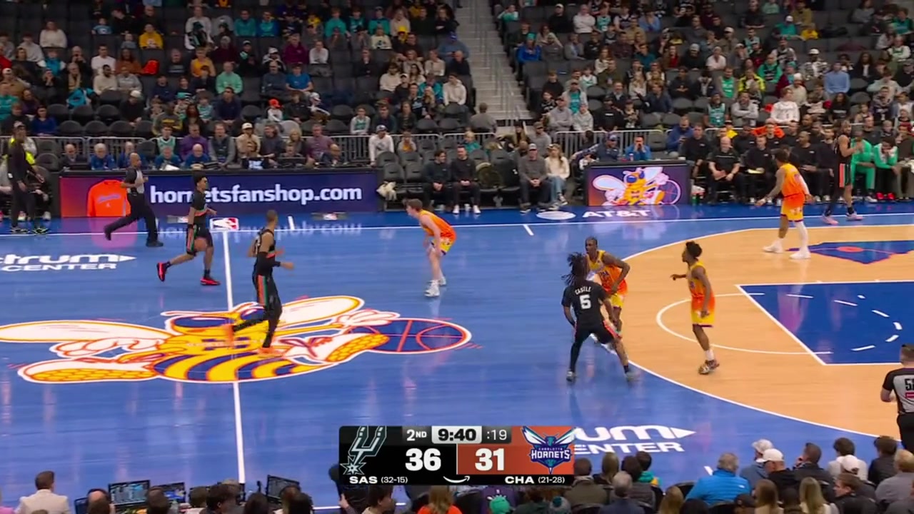 Victor Wembanyama catches the alley-lob below the rim and still dunks it in one motion with replays Wembanyama tells Dylan Harper Higher higher as the lob was low Prime and Spurs commentaries