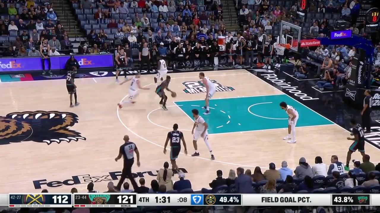 Jokic blocks Taylor Hendricks then Taylor blocks Jokic