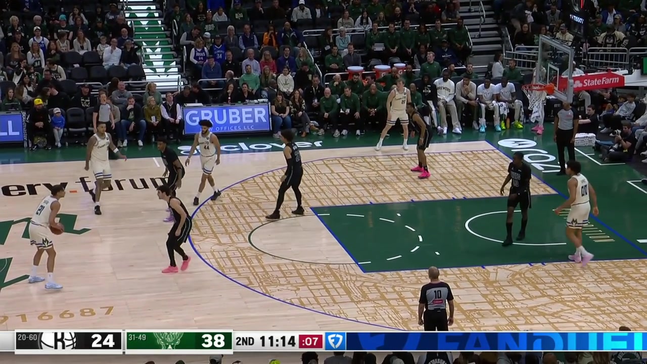 AJ Green soars for the putback dunk and nearly makes it gets the Bucks bench off their seats with replaysIt would have been his first dunk of his NBA careerThe Bucks players later went on to watch it on their assistant coach's laptop