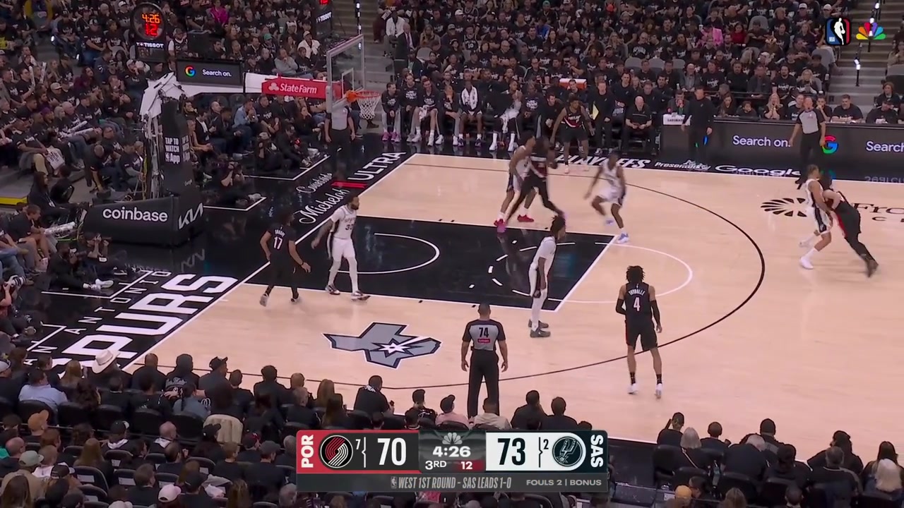 Spurs rookie Carter Bryant shuts down Avdija in the paint and forces a desperate three at the shot-clock