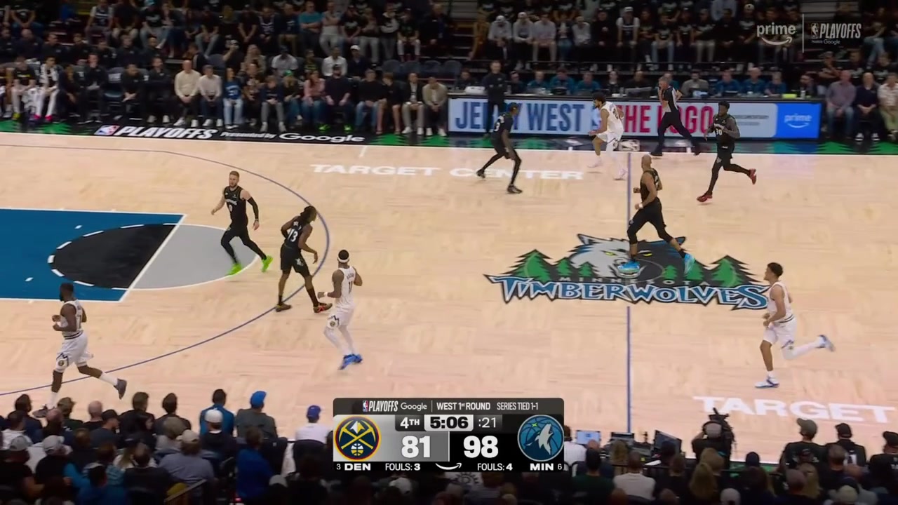 Jokic draws the foul on Gobert again with replay