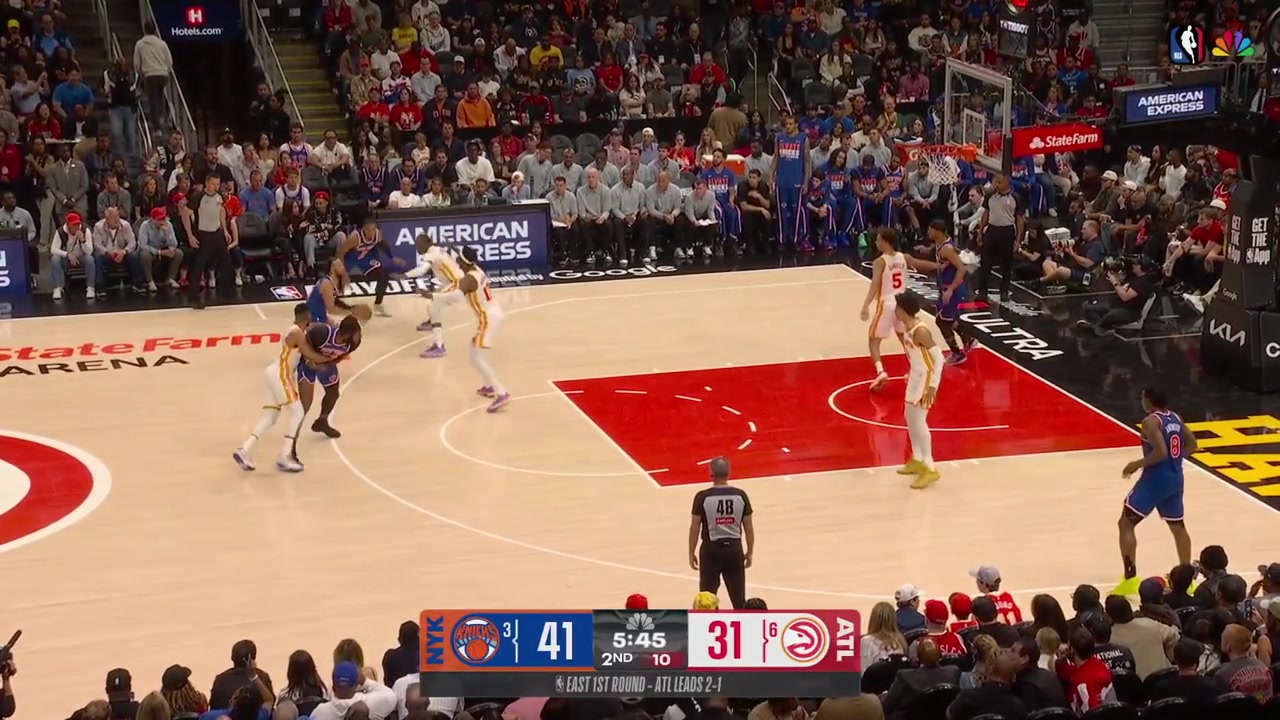 Lowlight Scott Foster confuses Jalen Johnson's shoe colors with OG Anunboy's and calls out of bounds on OG who was actually inbound with a replay