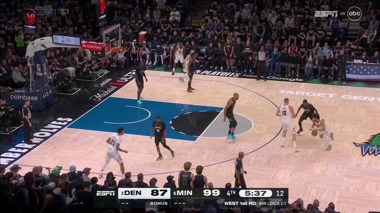 Jamal Murray drills the three-pointer for 28 points cutting the deficit to 9 with 5 minutes remaining