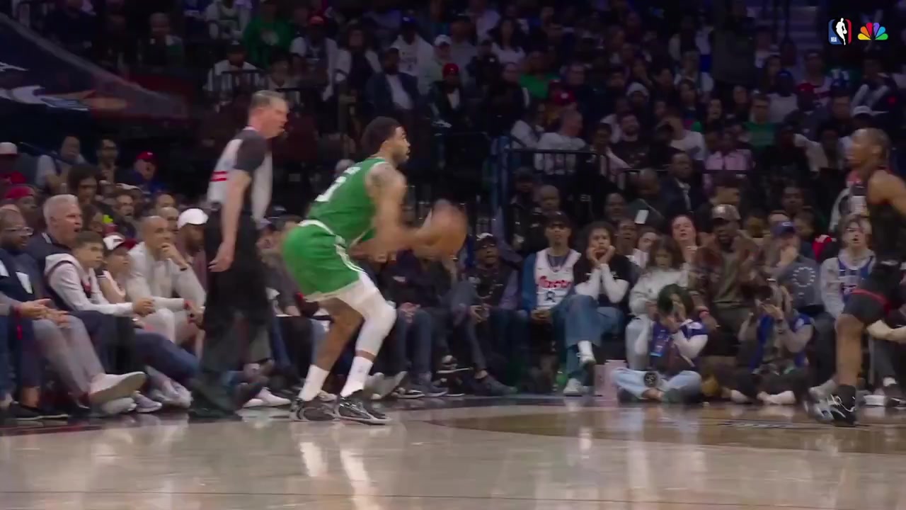 The Celtics fans chant again WE WANT BOSTON in Philadelphia and again during a free throw by Jayson Tatum